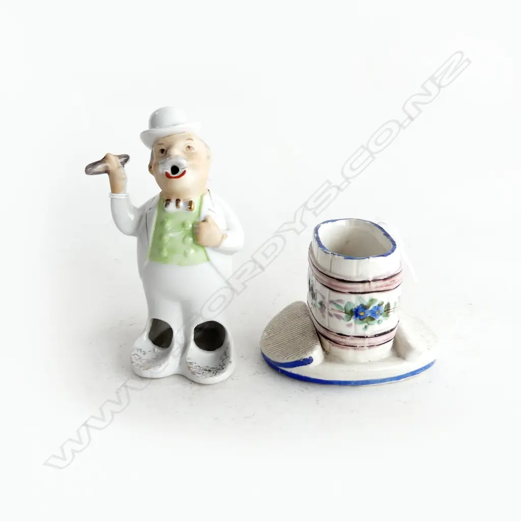 BISQUE VESTA & NOVELTY CIGAR HOLDER 'MAN WITH CIGAR' H. 130MM Image 1++