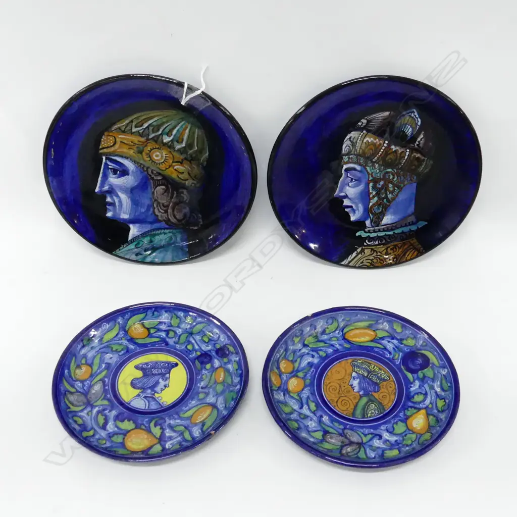 4 X 2 ITALIAN MAJOLICA PLATES & 2 SMALLER  ITALIAN MAJOLICA PLATES (faulted) Image 1++