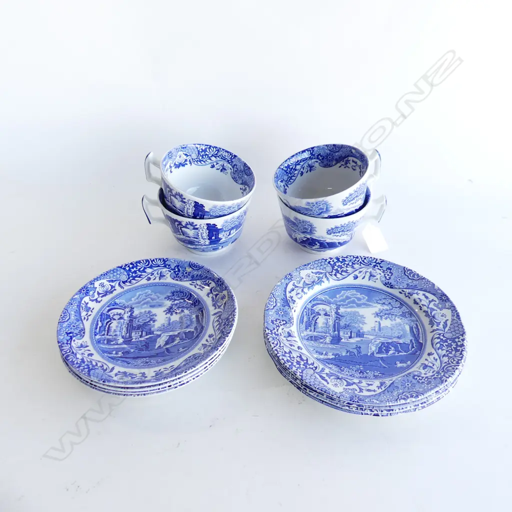 4 SPODE BLUE ITALIAN BREAKFAST CUP TRIOS Image 1++