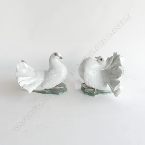 PR ROSENTHAL PORCELAIN DOVES BY FRITZ HEIDENREICH L.160mm