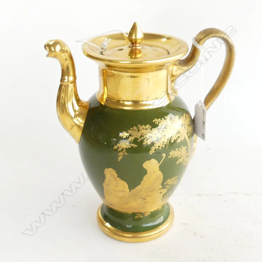 FRENCH PORCELAIN LIDDED COFFEE POT EX.CHRISTIES AUCTION 'Vente Collection' labelled & w tag H.205mm Image 1++