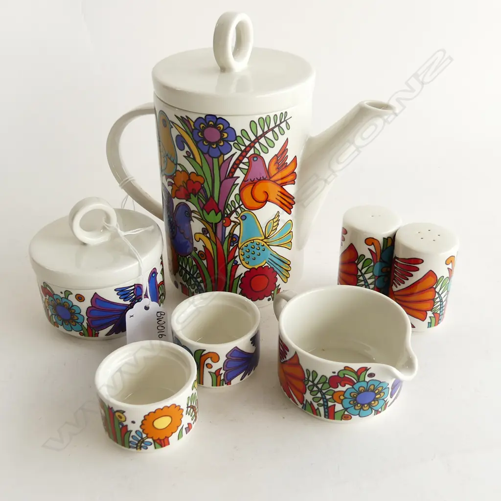 PART ACAPULCO SET - COFFEE POT/SUGAR/CREAM/SALT/PEPPER/2 SMALL CONTAINERS Image 1++