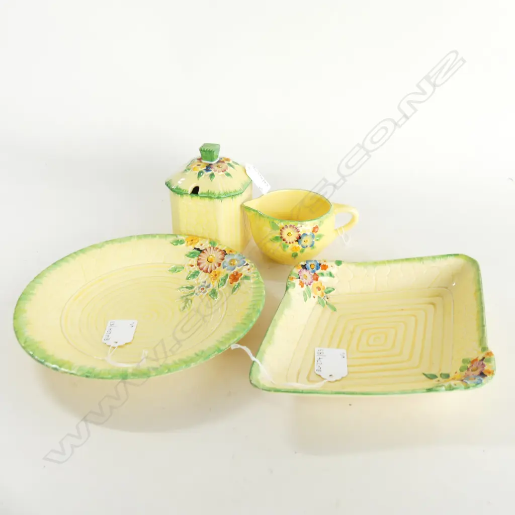 CROWN DEVON 4PC SUMMER COTTAGEWARE 2 DISHES JUG & HONEY POT H110MM Image 1++