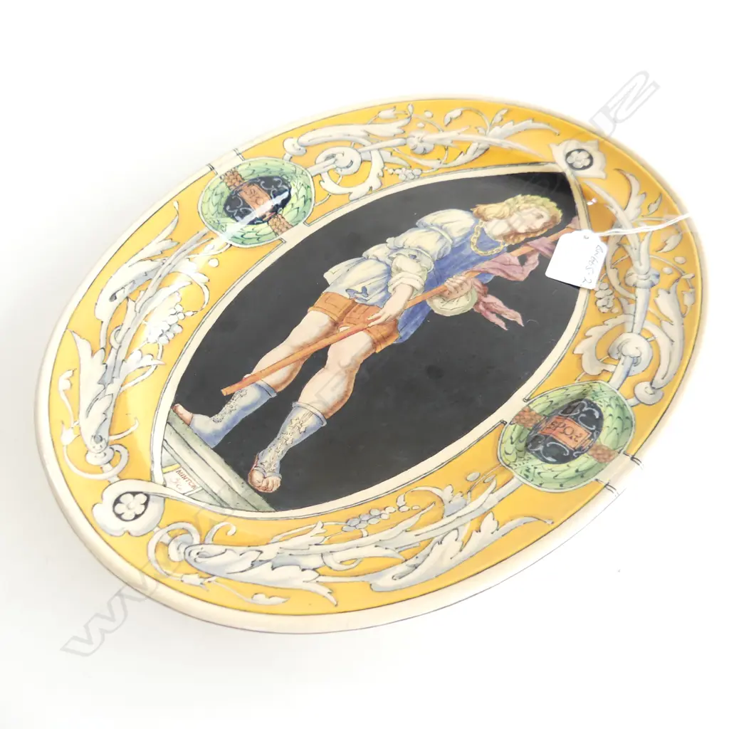 ITALIAN 'SPQR' MAJOLICA PLATE 330 x 260mm Classical figure  Image 1++