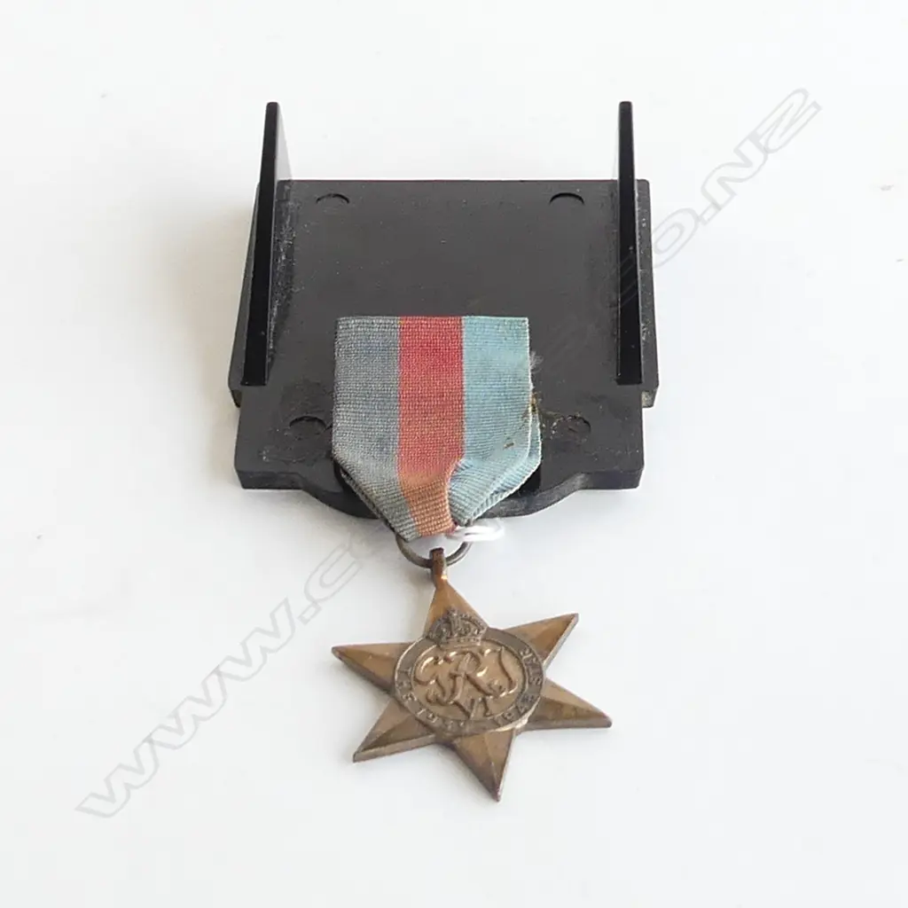 WWII GRVI 1939-45 STAR MEDAL W Ribbon on stand Image 1++