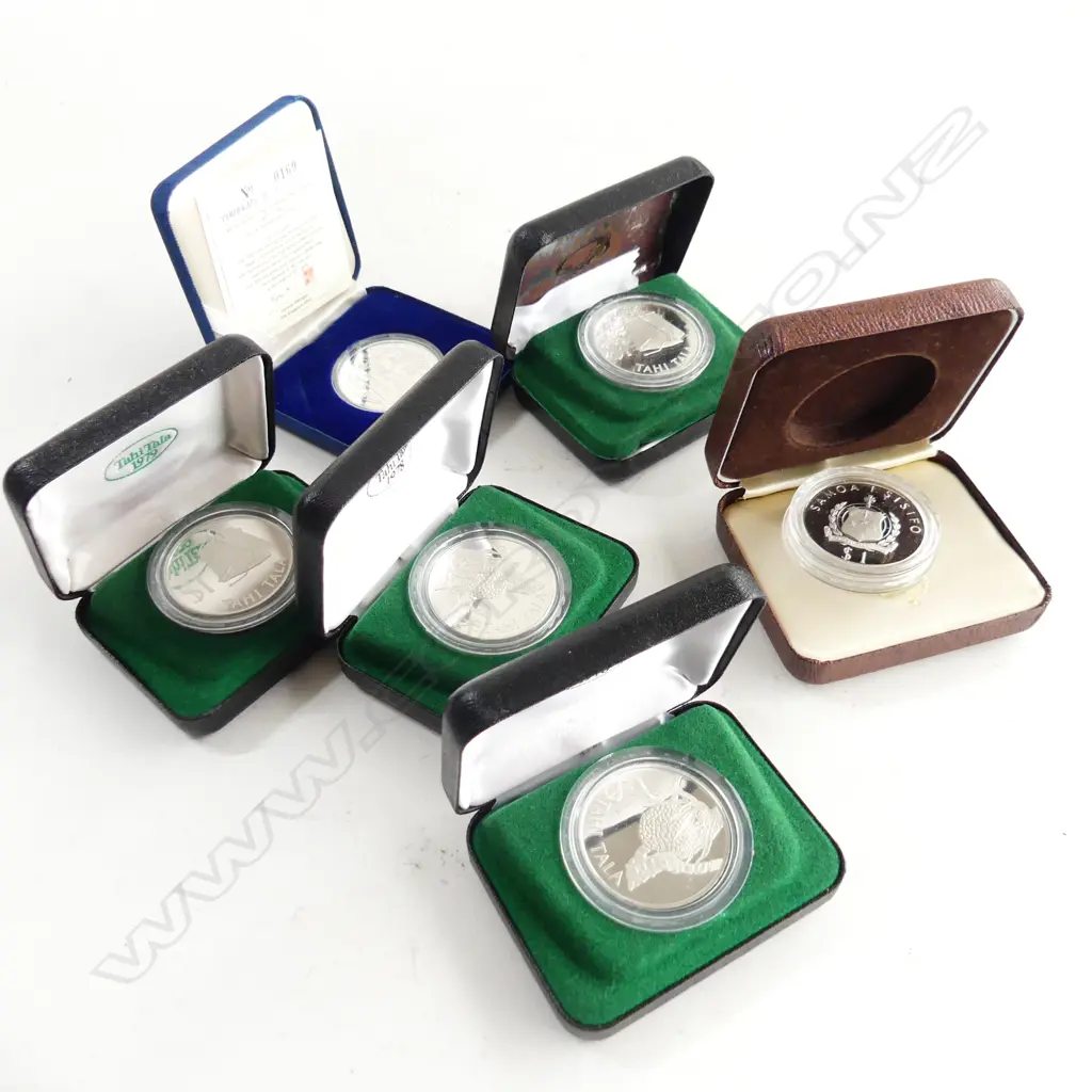 6 SILVER PROOF DOLLAR COINS; 4x TOKELAU 1978/79 + 2 OTHER Image 1++