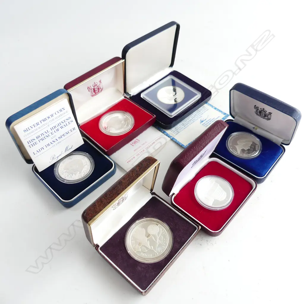 6 SILVER PROOF DOLLAR COINS; 4 ROYALTY + 2 OTHER Image 1++