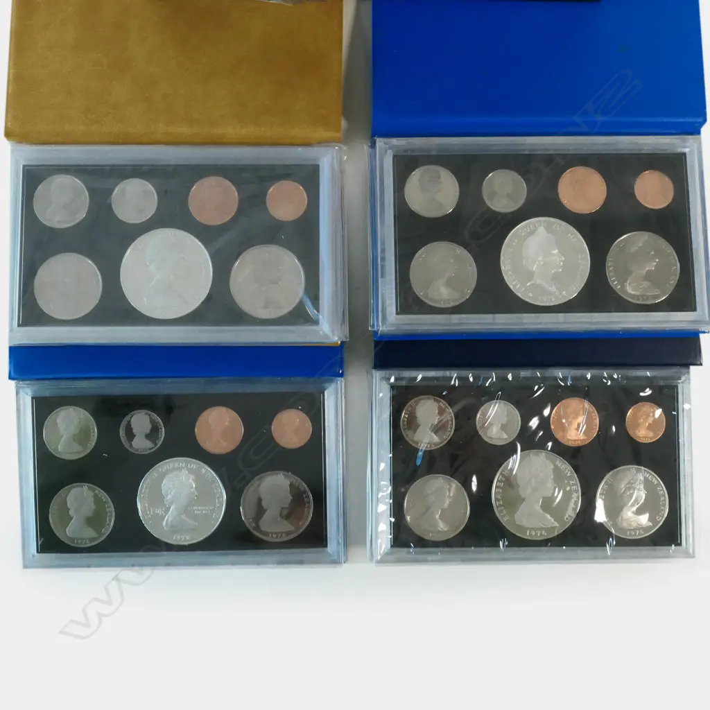 4 NZ RESERVE BANK PROOF COIN SETS; 1985, 1976, 1978 & 1979 Image 1++