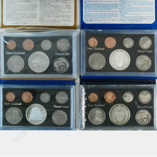 4 NZ RESERVE BANK PROOF COIN SETS; 1985, 1976, 1978 & 1979