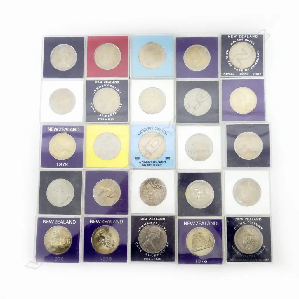 25 UNC DOLLAR COINS NZ ETC Image 1++