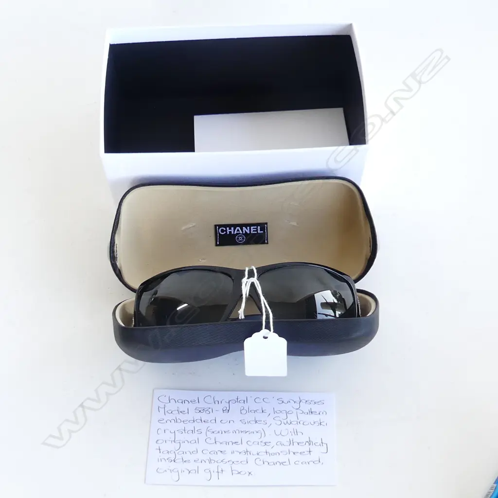 MINT & BOXED CHANEL CHRYSTAL CC SUN GLASSES MODEL 5081-PS BLACK LOGO PAT Image 1++