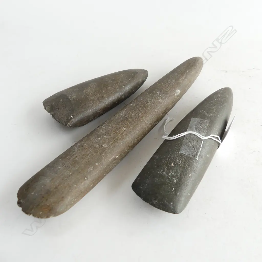 3 PACIFIC STONE ADZES LONGEST 250mm Image 1++