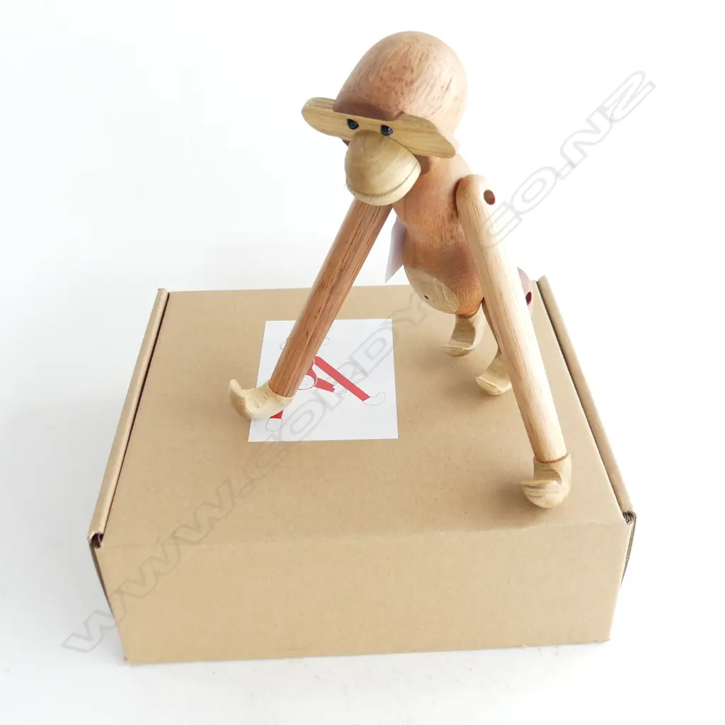 KAY BOJESEN STYLE WOODEN MONKEY TOY, BOXED H.190mm Image 1++