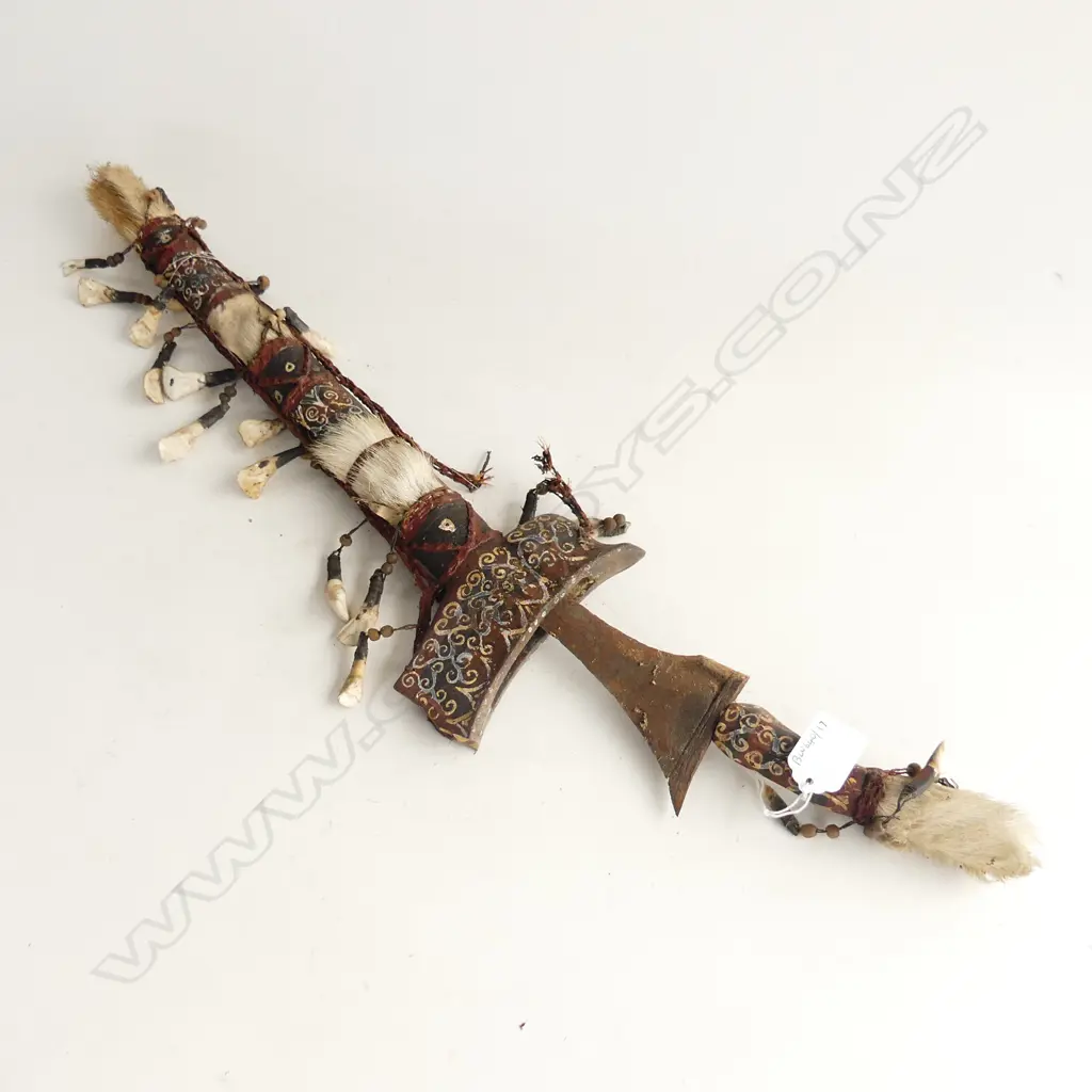 INDONESIAN PAINTED KRIS WITH DOG TOOTH DECORATION L540MM Image 1++