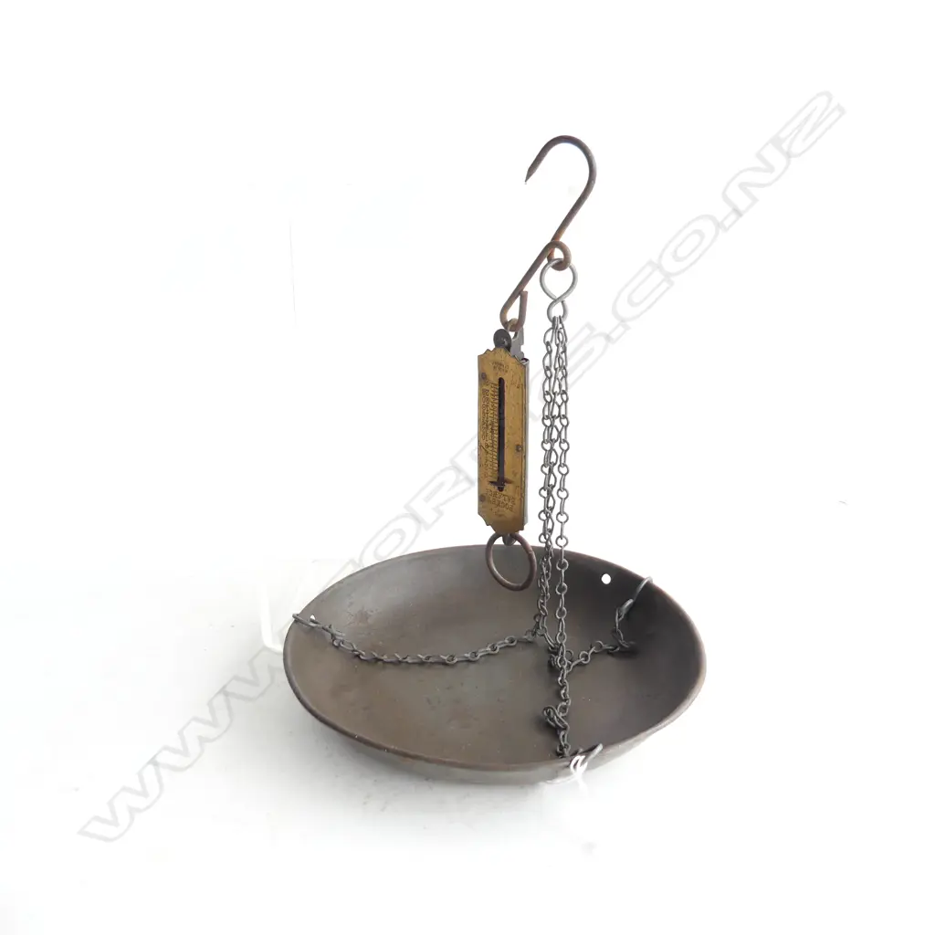 VENDORS HANGING POCKET BALANCE SPRING SCALES WITH CHAINS & PAN Image 1++