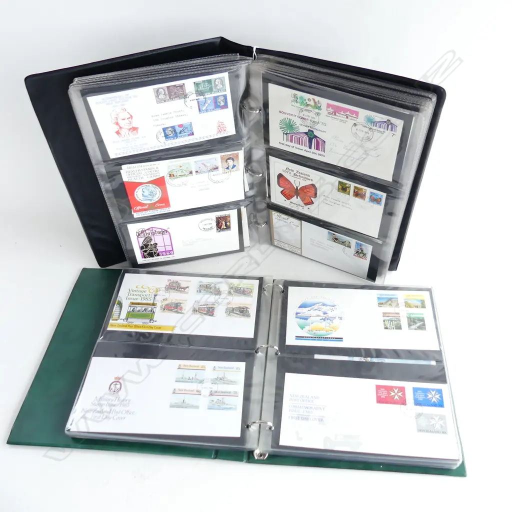 2 ALBUMS OF NZ FIRST DAY COVERS; MAINLY DECIMAL INCL. 1958 ROSS DEPENDENCY Image 1++