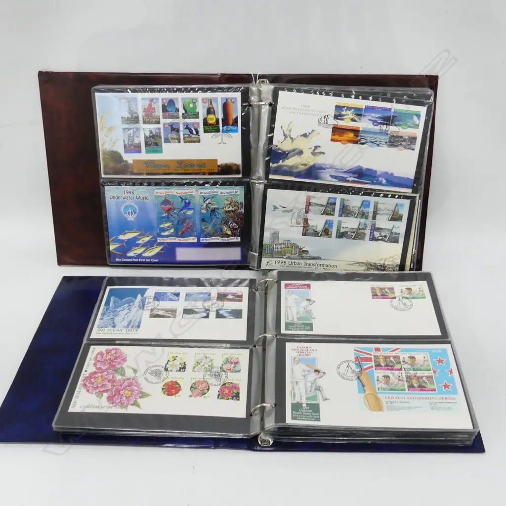 2 ALBUMS OF NZ FIRST DAY COVERS; MAINLY DECIMAL INCL. 1958 ROSS DEPENDENCY + 1903 NZ COVER Image 1++