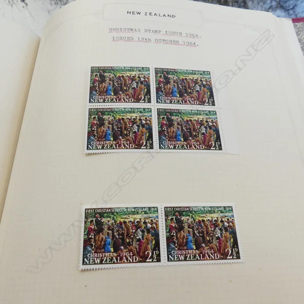 2 ALBUMS OF MAINLY NZ + WORLD STAMPS INCL. NEAR COMPLETE HEALTH & XMAS (no red & blue boy) Image 1++