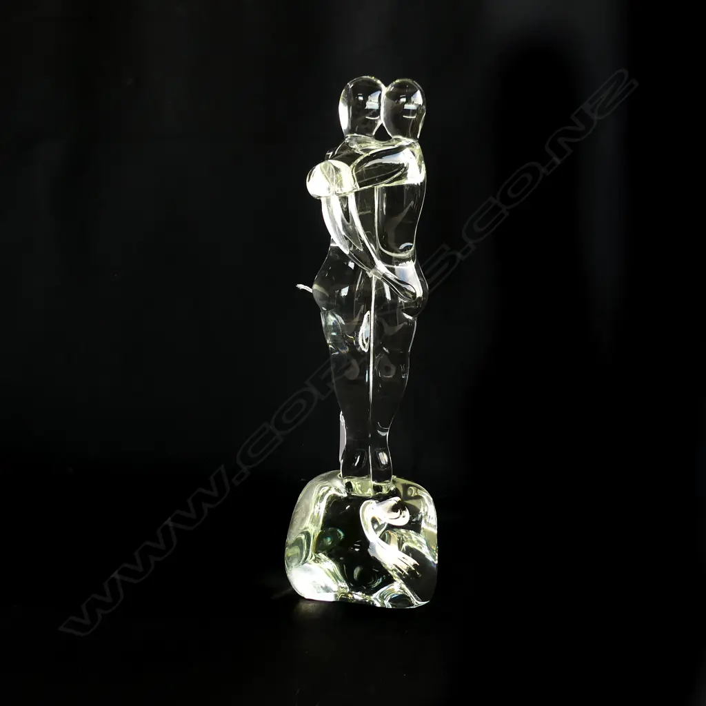MURANO RENATO ANATRA SCULPTURE 'LOVERS' SIGNED TO BASE H.335mm Image 1++