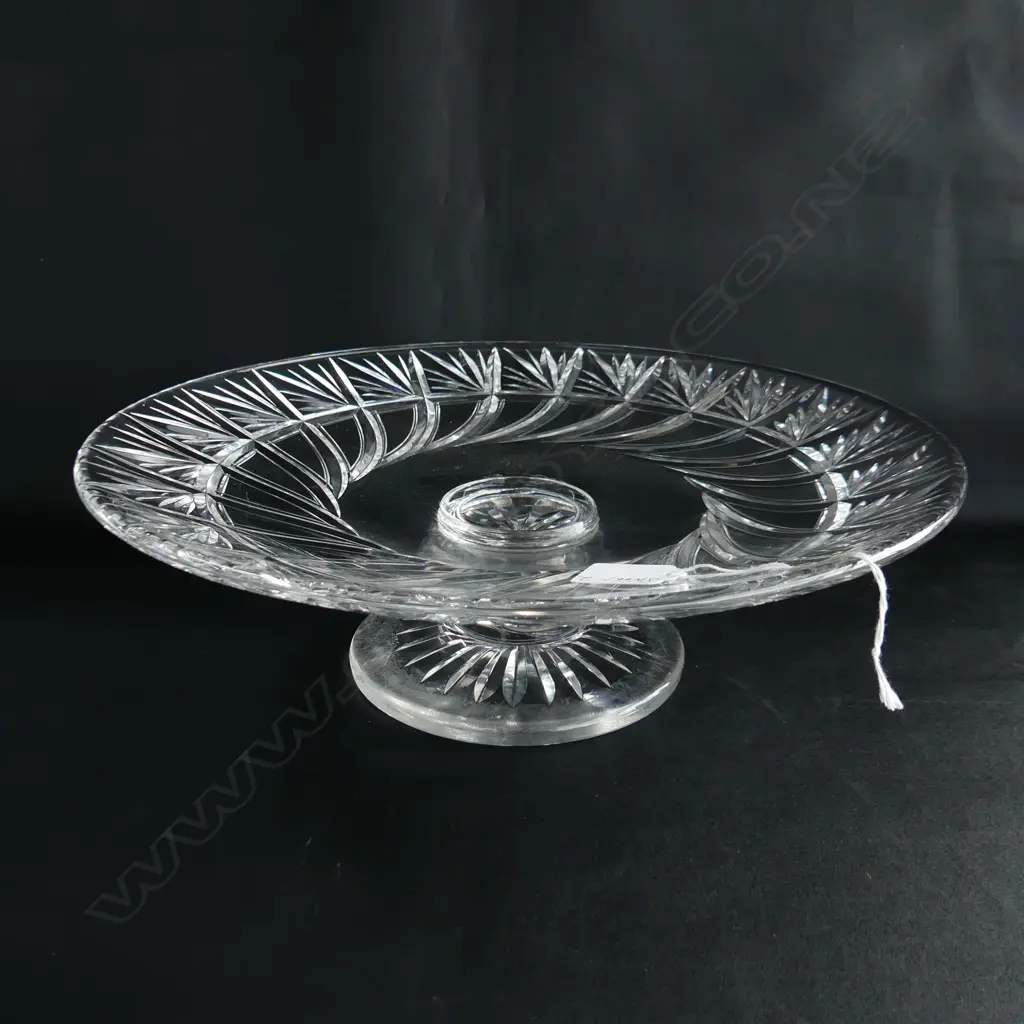WIDE CUT CRYSTAL TAZZA PEDESTAL STAR CUT BASE W.340mm Image 1++