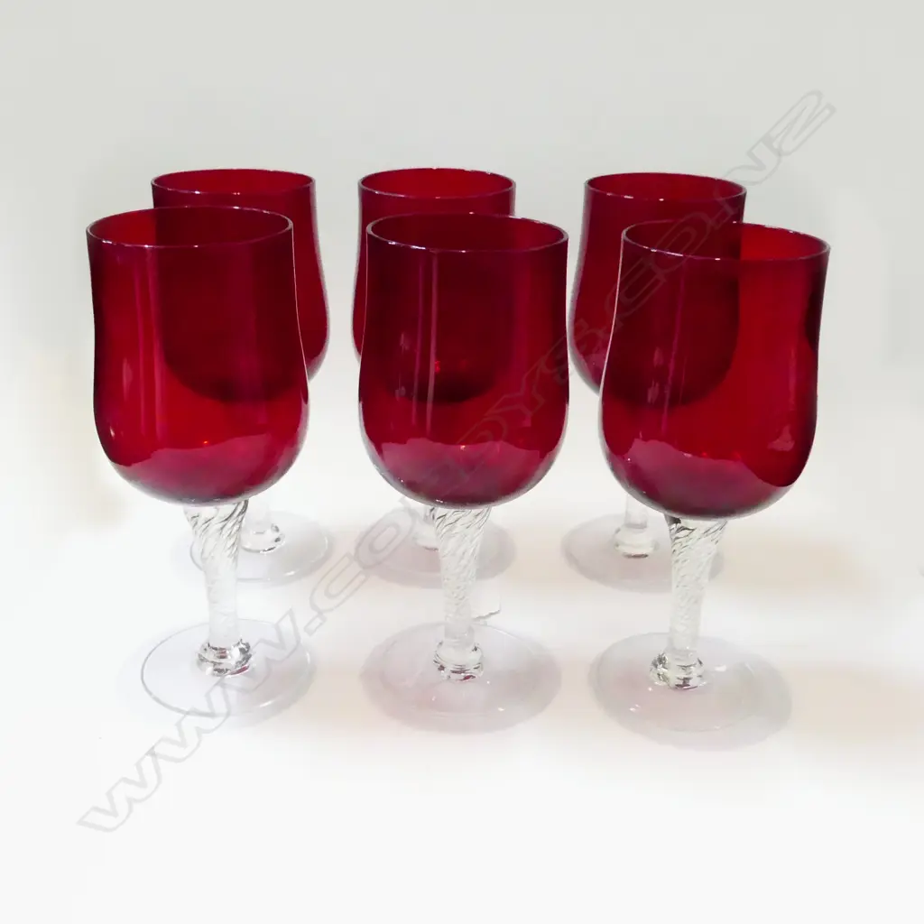 6 RED WINE GLASSES H.180mm Image 1++