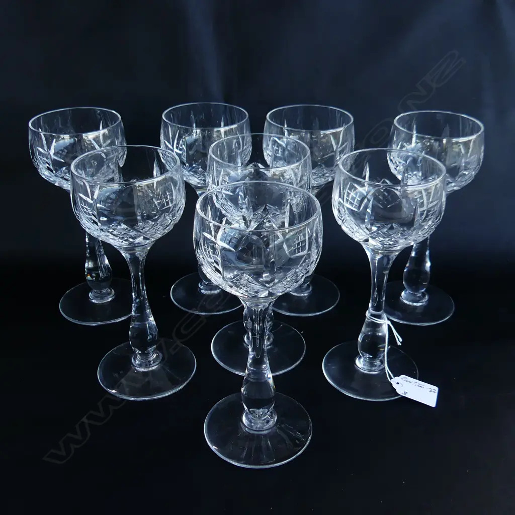 SET 8 STUART CRYSTAL TALL WINE GLASSES H.180mm Image 1++