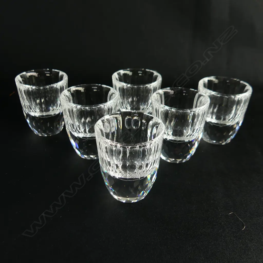 BOXED SET OF SIX SWAROVSKI SHOT GLASSES. H.45MM Image 1++