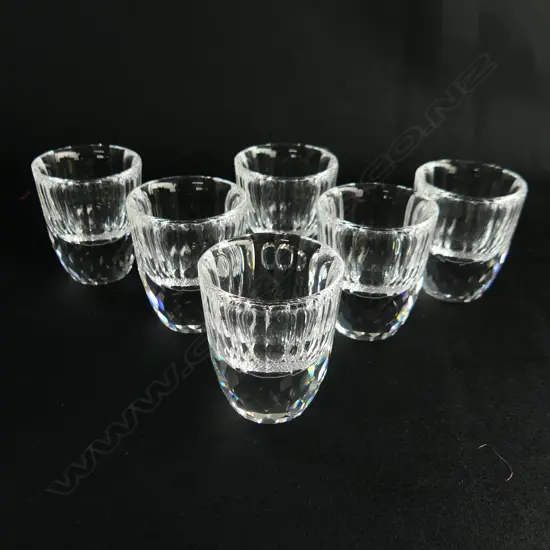 BOXED SET OF SIX SWAROVSKI SHOT GLASSES. H.45MM