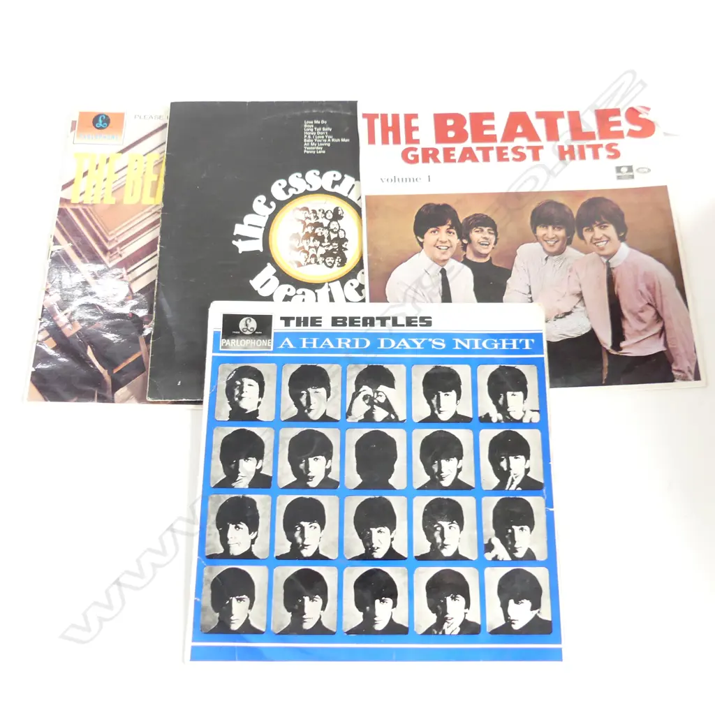 4 BEATLES RECORDS; HARD DAYS NIGHT, PLEASE ME, GREATEST HITS VOL. 1, ESSENTIAL Image 1++