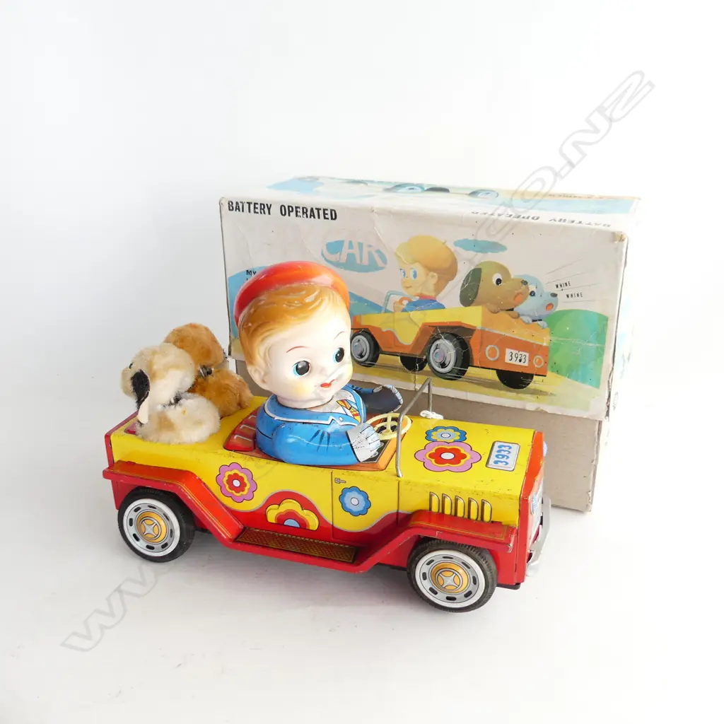 'PUPPY CAR' BY MODERN TOY JAPAN 1960s - ORIG. BOX L.270mm Image 1++