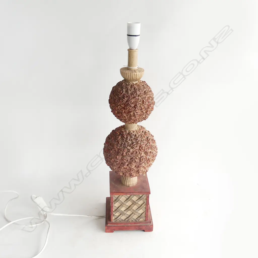 LG DOUBLE GOURD ROSE ENCRUSTED TABLE LAMP BASE H.  620MM Image 1++