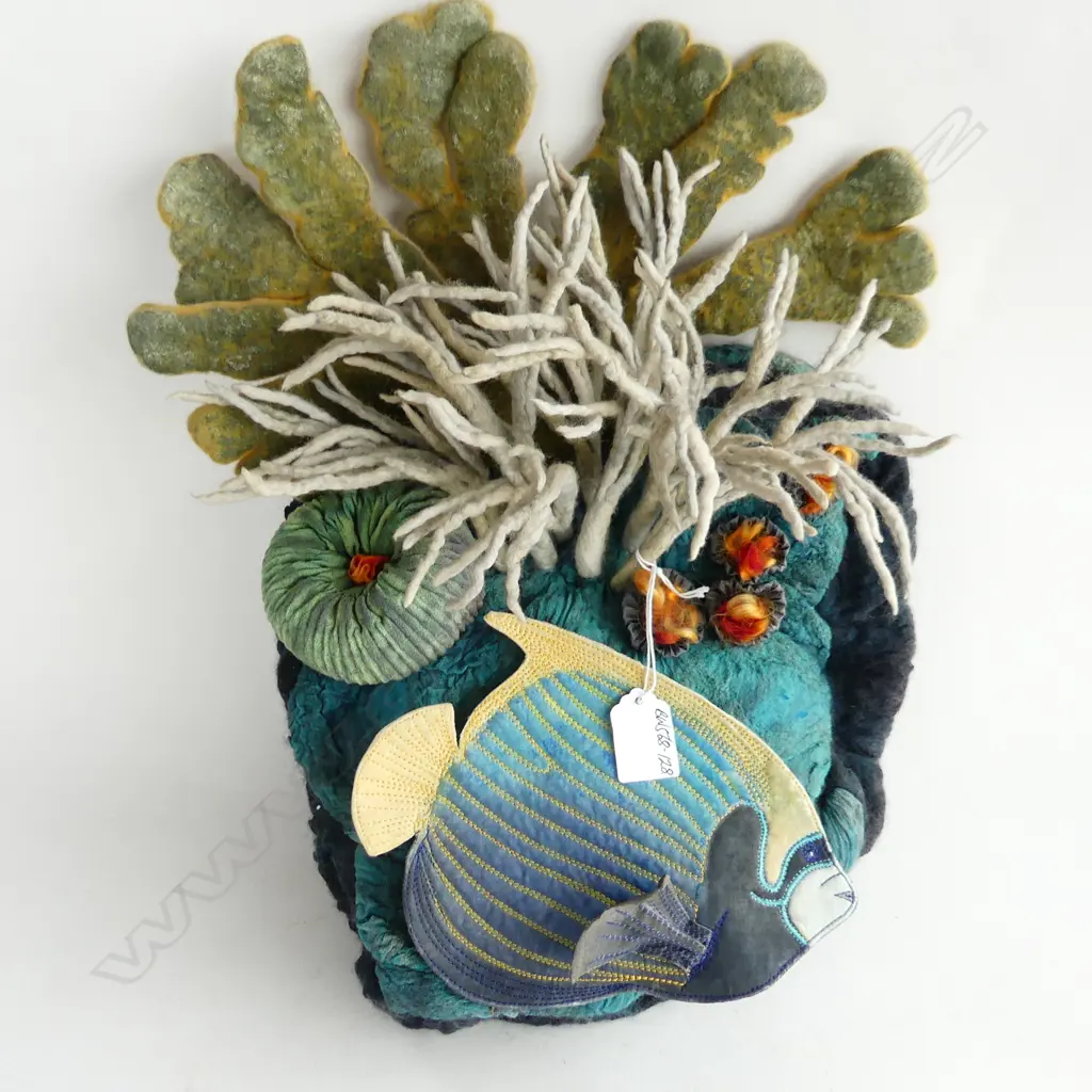 FELTED & STITCHED TEXTILE ARTWORK THE REEF H.440mm Image 1++
