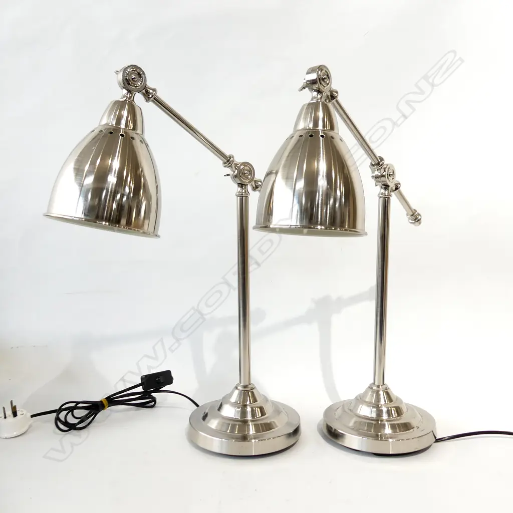 PR SILVER METAL INDUSTRIAL STYLE SIDE LAMPS H.530mm Image 1++