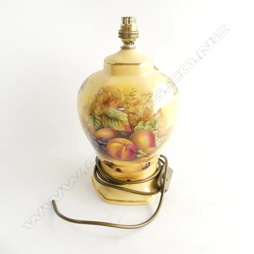 AYNSLEY ORCHARD GOLD LAMP BASE H.300mm req. re-wiring Image 1++