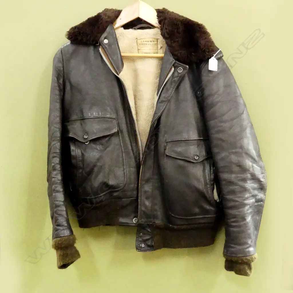 SCHOTT LEATHER VINTAGE STYLE AIRMAN'S FLYING JACKET Image 1++