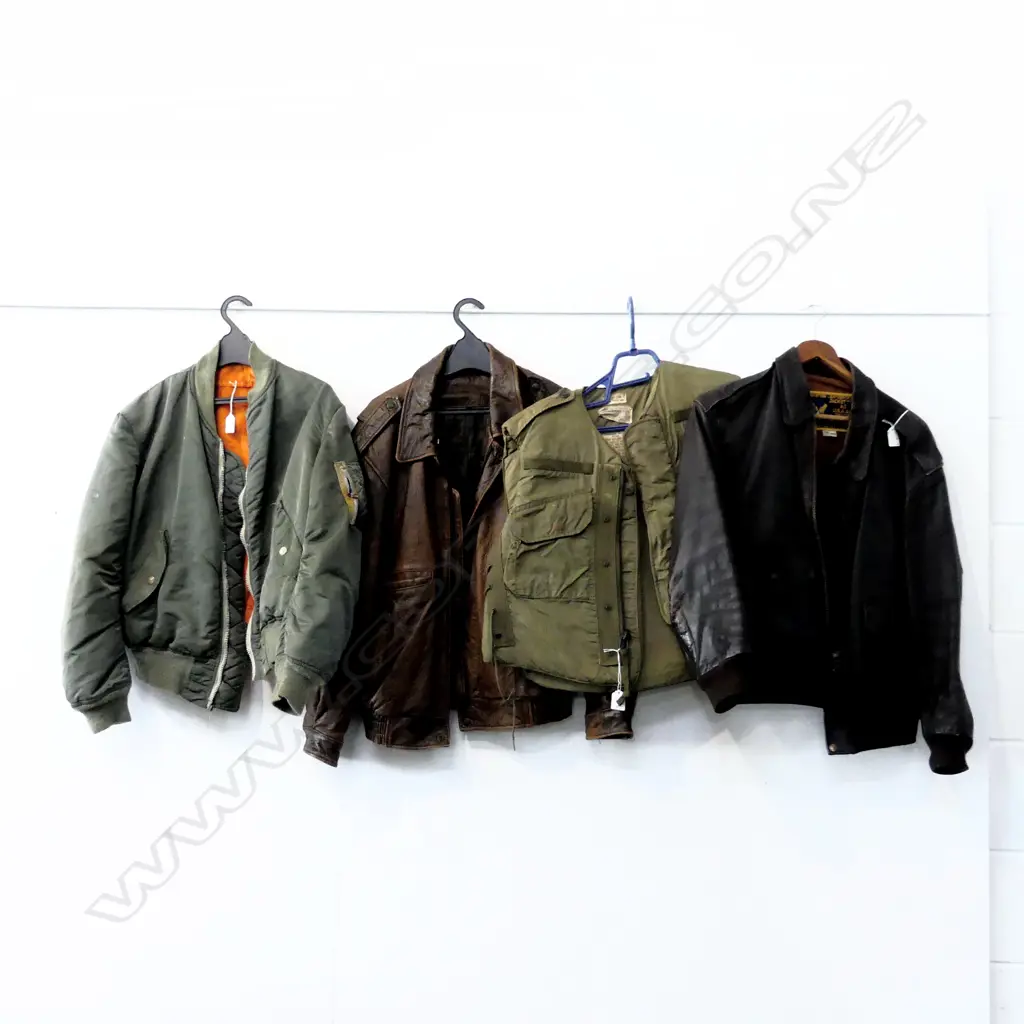 2 LEATHER JACKETS + OTHER (AIRFORCE) + PROTECTIVE AMOURED VEST Image 1++