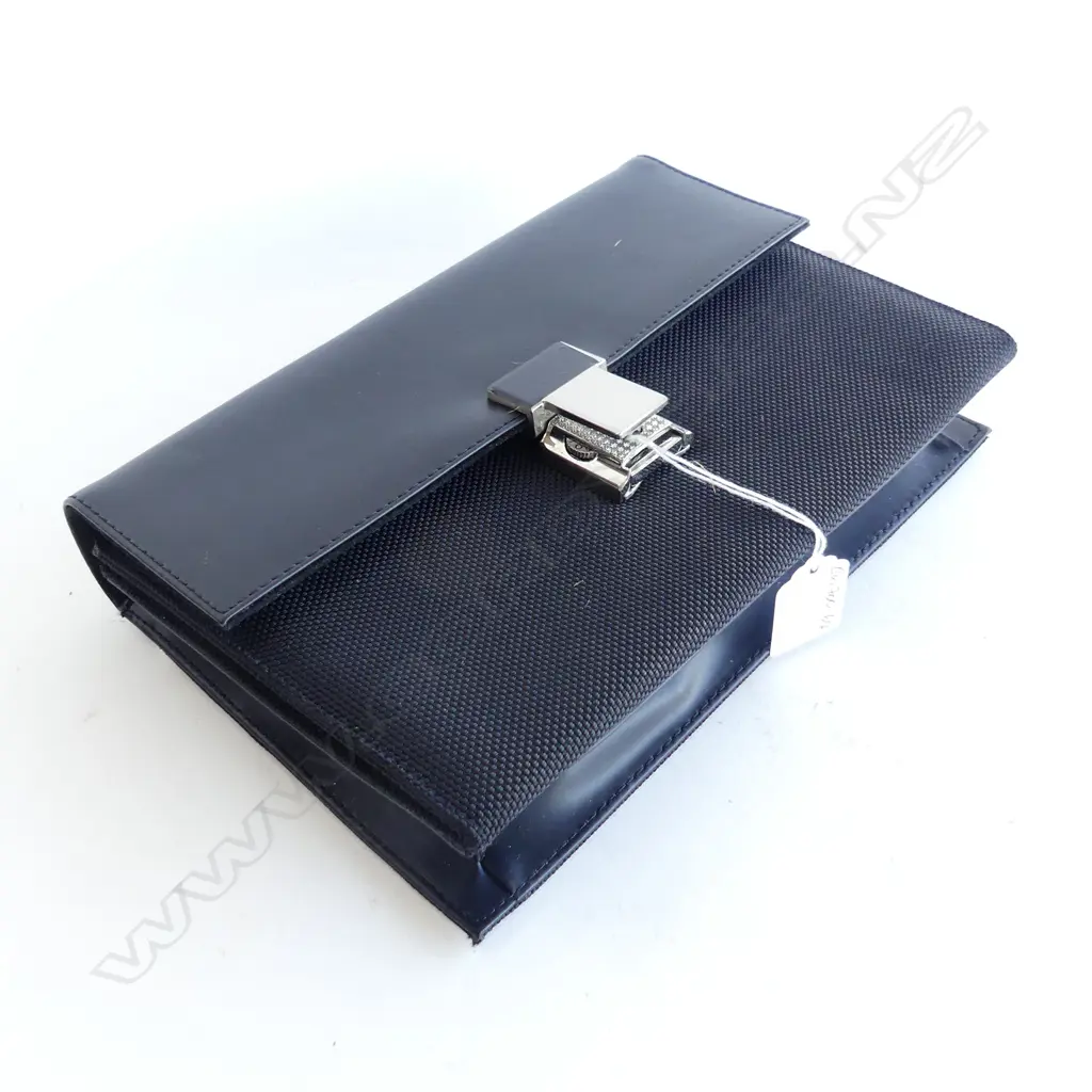DUNHILL CLUTCH BAG BLACK LEATHER ETC w original swing tag 245 x 170mm as new Image 1++