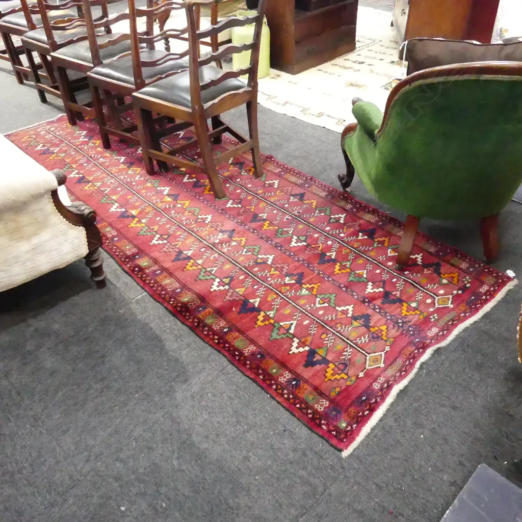 HAND KNOTTED ALL WOOL RUG 2770x1080mm Image 1++