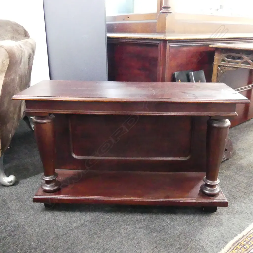 VICTORIAN SMALL CONSOLE SHELF WITH TWO COLUMNS 890mm Image 1++