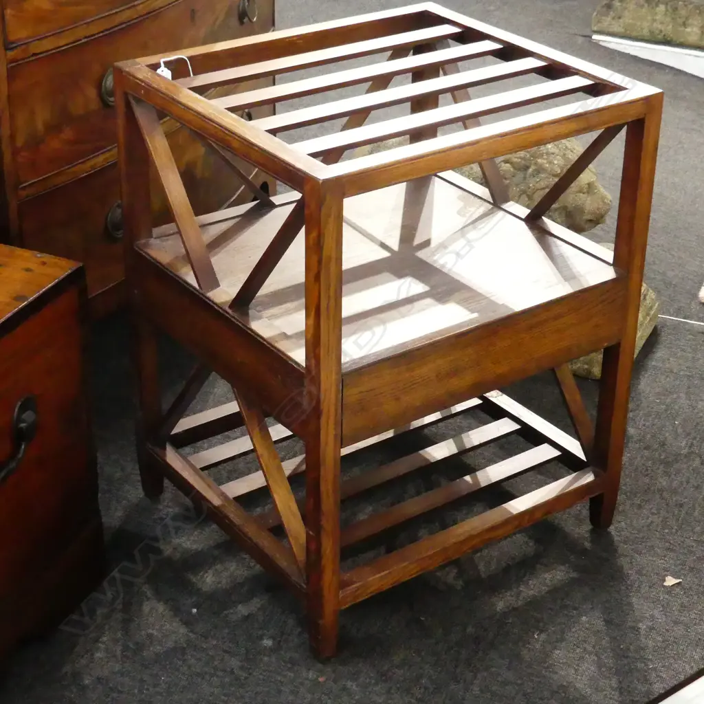 WOODEN SIDE TABLE WITH DRAW W550 x D500 x H700mm Image 1++