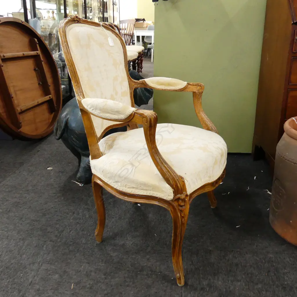 FRENCH STYLE ARMCHAIR, FABRIC MARKED Image 1++