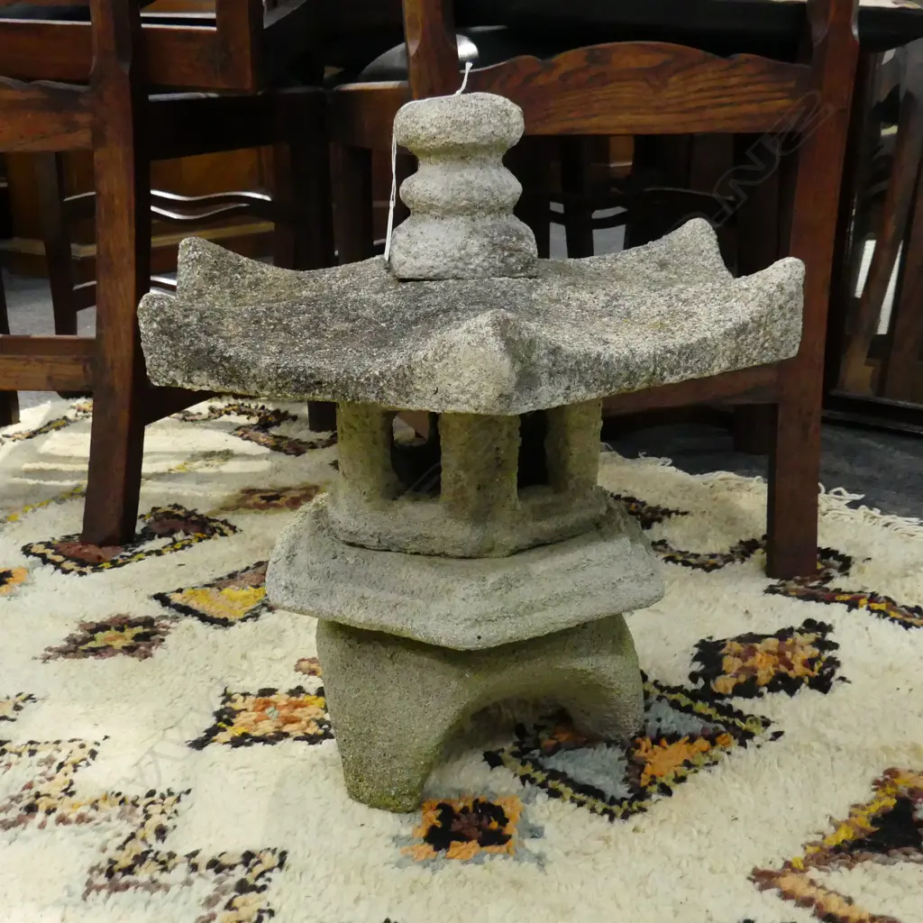 ORIENTAL CONCRETE TEMPLE GARDEN ORNAMENT APPROX 400 X 500MM Image 1++