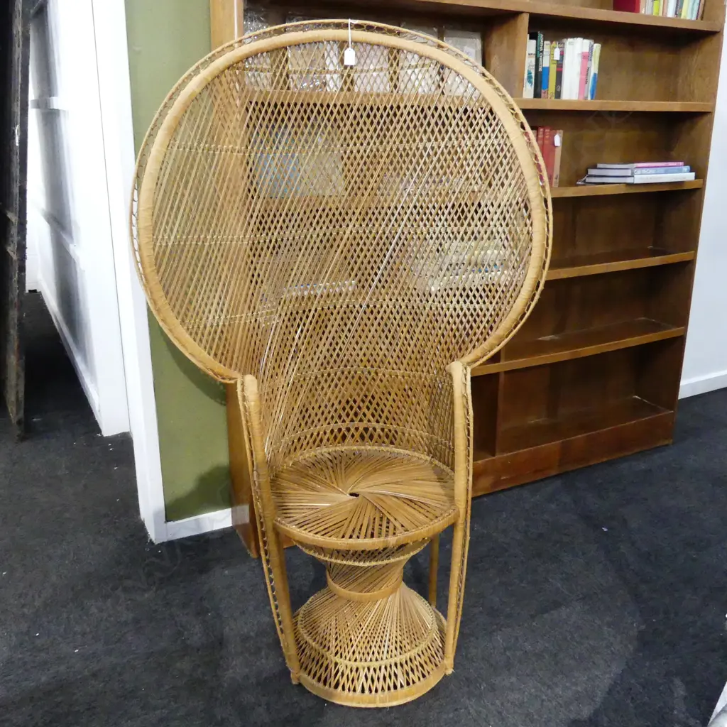 WOVEN CANE PEACOCK CHAIR H.1510mm Image 1++