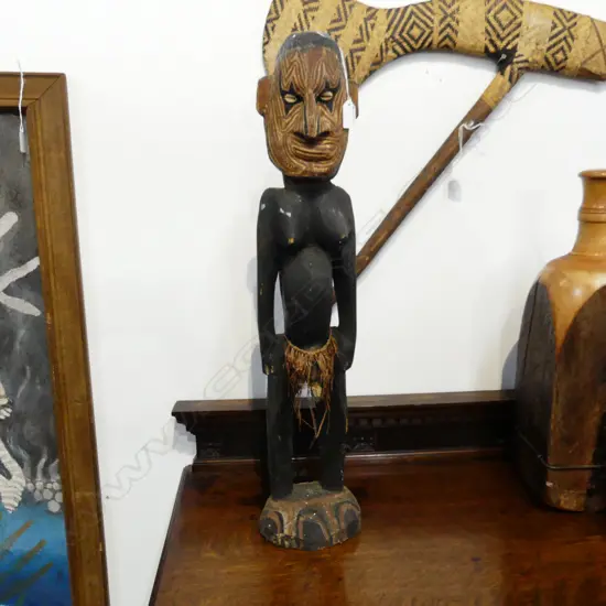 PNG   CARVED WOOD STANDING MALE FIGURE H710MM