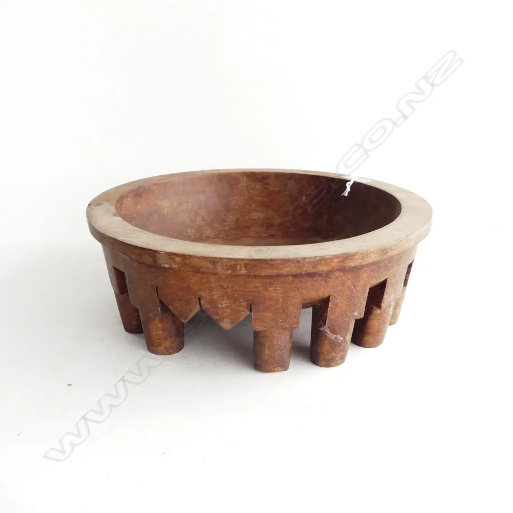 VINTAGE SAMOAN WOODEN KAVA BOWL DIA  280MM Image 1++