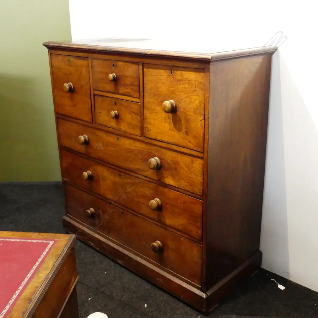 VICTORIAN MAHOGANY 7 DRAWER SCOTCH CHEST 1220x525x1250mm Image 1++
