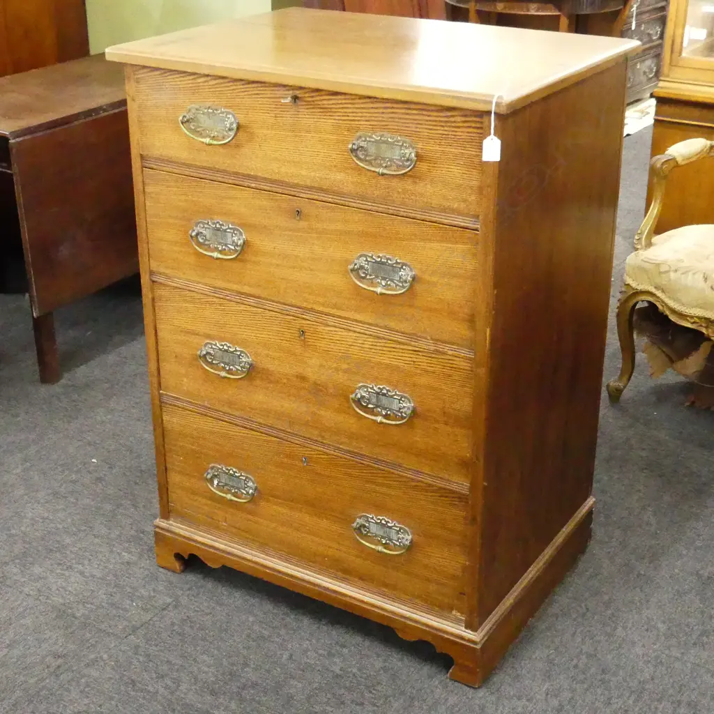 EARLY 20thC OAK TALL BOY 745x550x1045mm Image 1++
