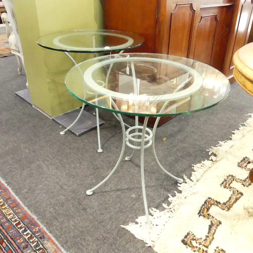 PR ROUND METAL & GLASS TOPPED TABLES - DIA 600MM Image 1++