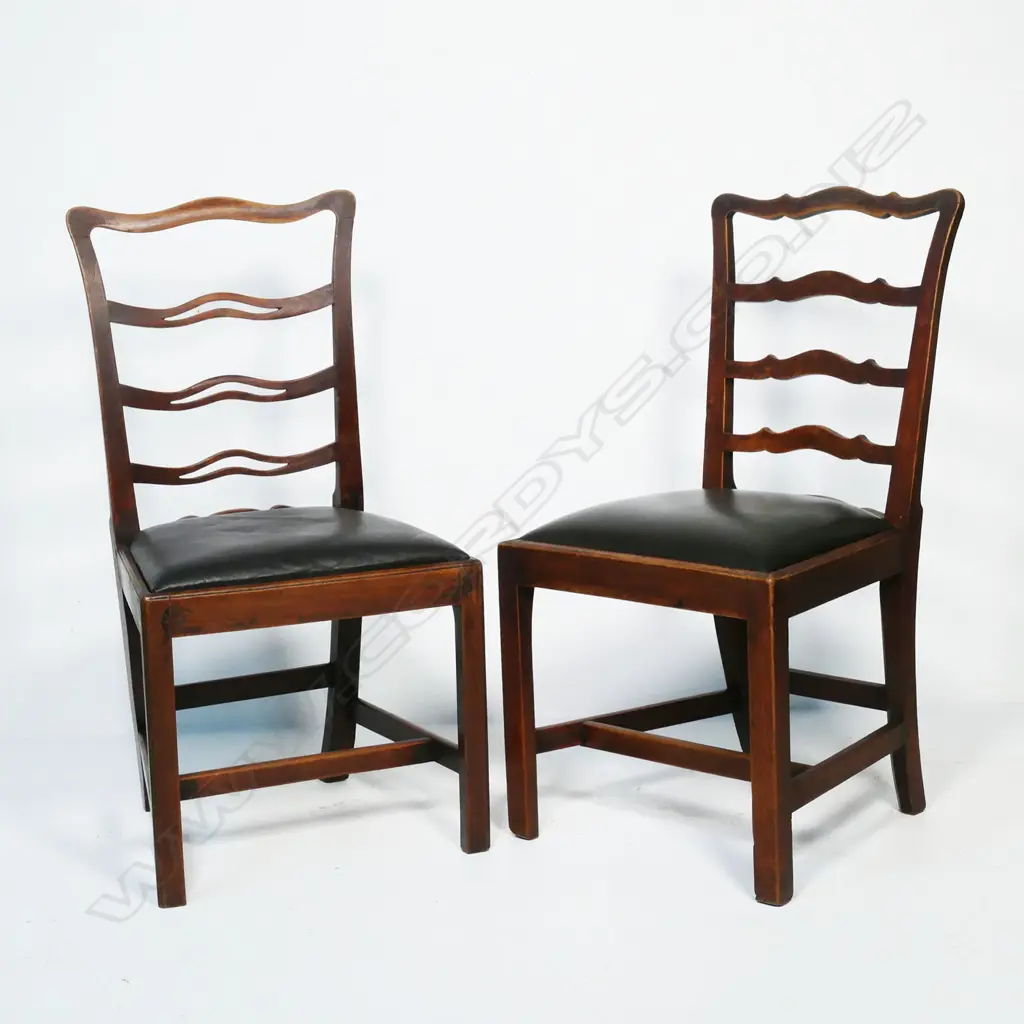 A Georgian harlequin set of six oak Chippendale (style) dining chairs, Image 1++