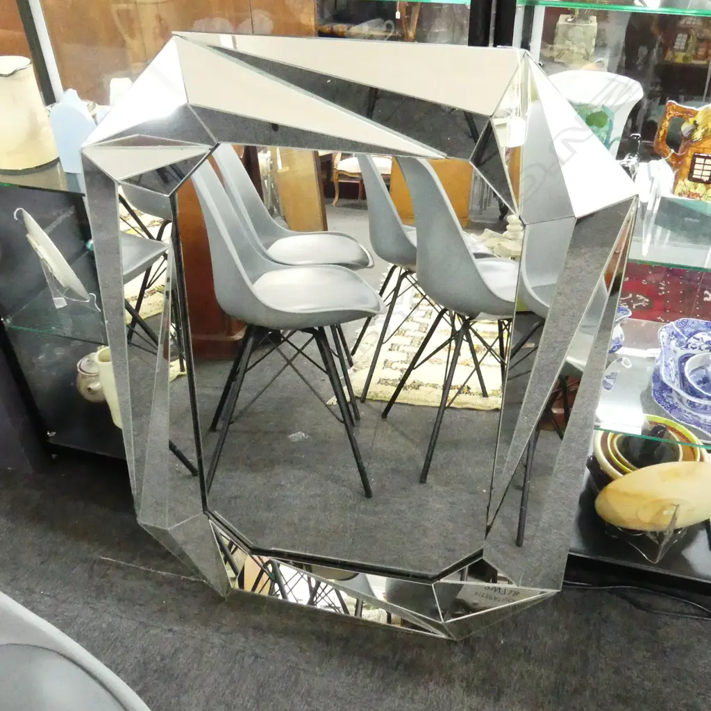 LG RETRO WALL MIRROR - GEOMETRIC MIRROR FRAME 800 X 1070MM Image 1++